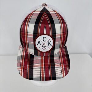 ACK Airport Code Plaid Unisex Hat NEW Nantucket, Preppy Trucker Cap One Size‎
